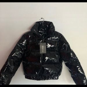 Vinyl puffer jacket